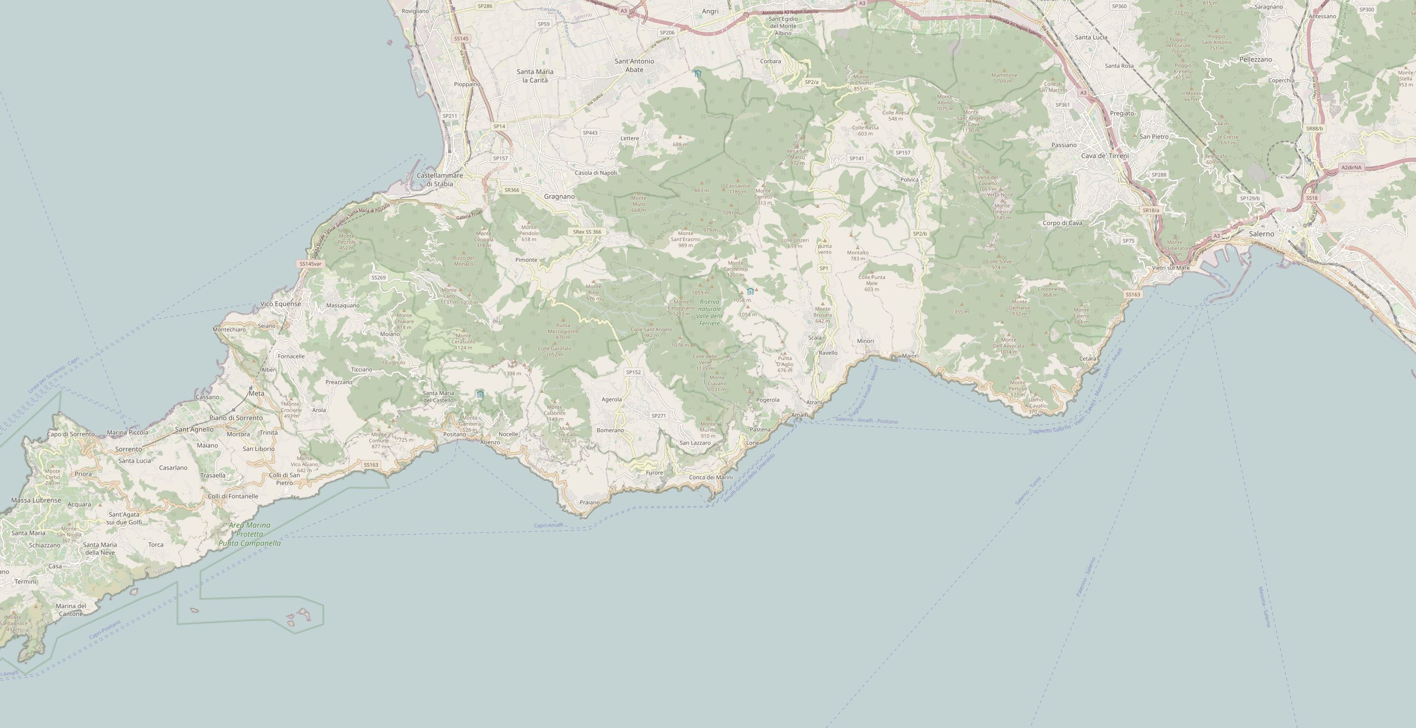 Mappa con i luoghi dell'itinerario